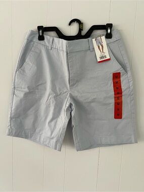 Matty M Light Gray Men's Flat Front Shorts